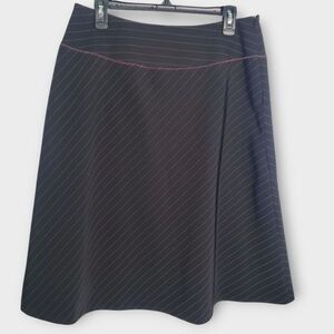 Y2K Michele Black Pinstripe A-Line Skirt Size 12 Deadstock